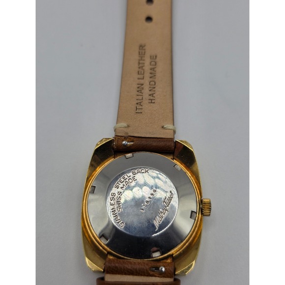 Vintage 1970s Mathey-Tissot UHF Matissonic Automatic Gold-Plated Swiss Watch - Picture 2 of 5